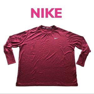 Nike Long Sleeve Athletic Dry Fit LongSleeve Pullover Red Sz 3X